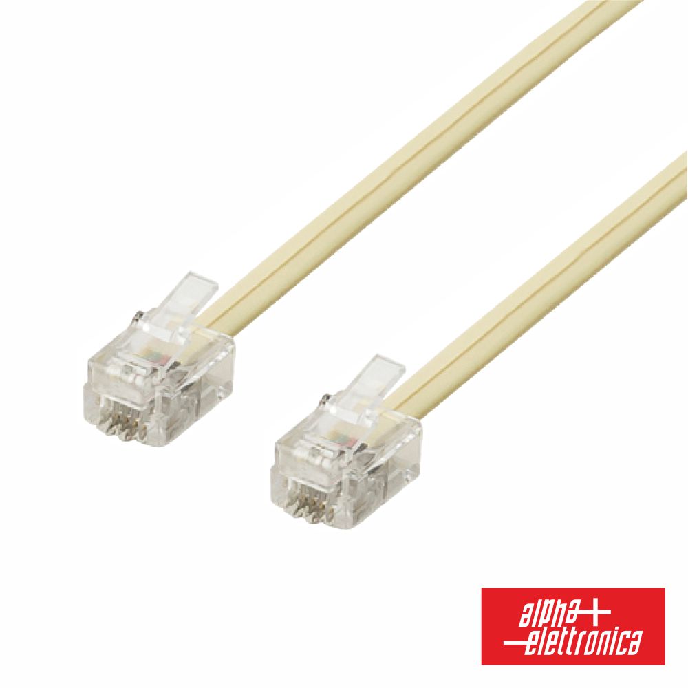 Cabo Telefone 6P4C Creme 7M Alpha - NOVEDUC Equipamento Laboratório e Formação Profissional