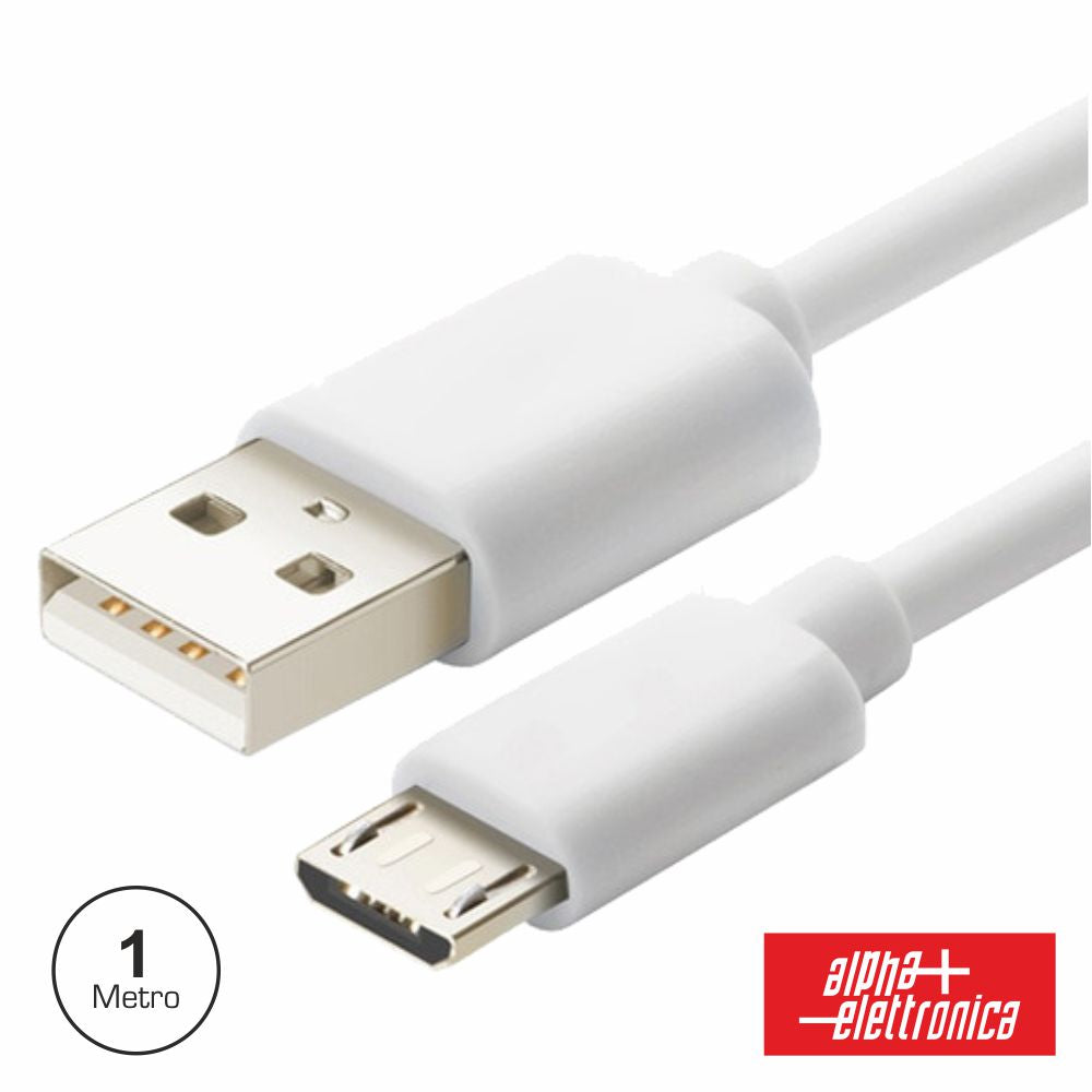 Cabo Usb-A 2.0 Macho / Micro Usb-B 1M Branco Alpha - NOVEDUC Equipamento Laboratório e Formação Profissional