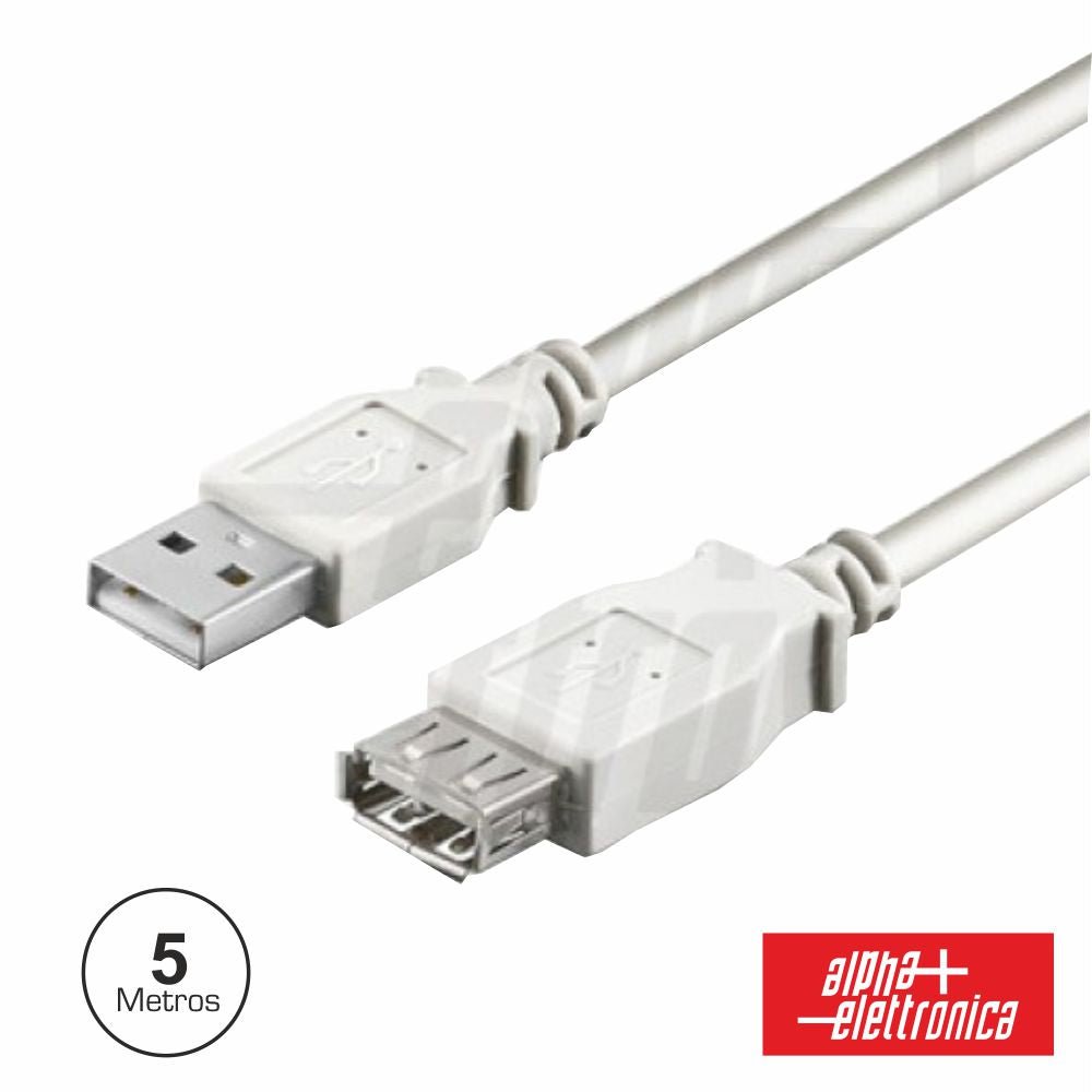 Cabo Usb - A 2.0 Macho / Usb - A Fêmea 5M Branco Polybag - NOVEDUC Equipamento Laboratório e Formação Profissional02295 - 601/5WB