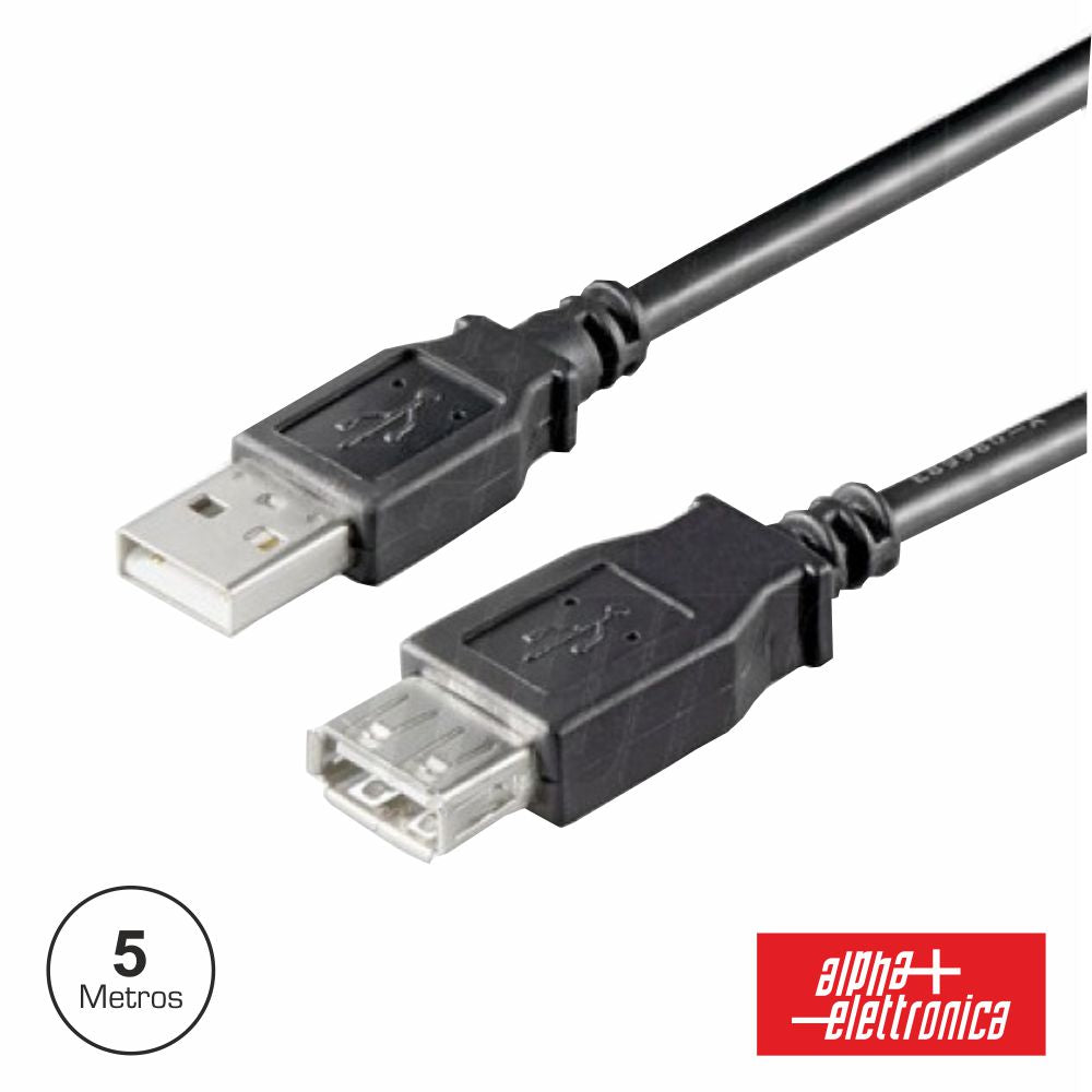 Cabo Usb-A 2.0 Macho / Usb-A Fêmea 5M Preto Polybag - NOVEDUC Equipamento Laboratório e Formação Profissional