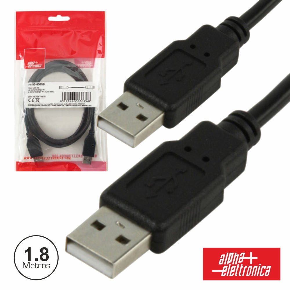 Cabo Usb - A 2.0 Macho / Usb - A Macho 1.8M - NOVEDUC Equipamento Laboratório e Formação Profissional02295 - 600NB