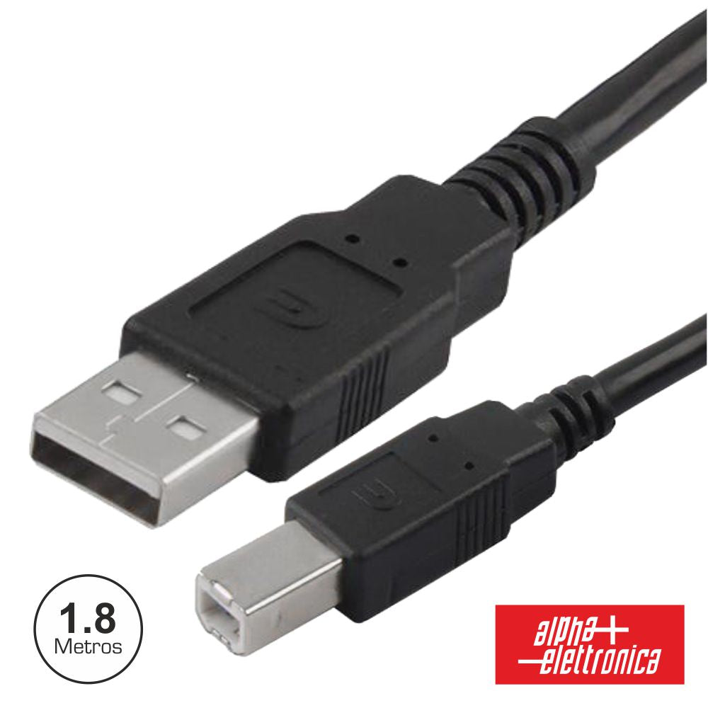 Cabo Usb-A 2.0 Macho / Usb-B Macho 1.8M Preto - NOVEDUC Equipamento Laboratório e Formação Profissional
