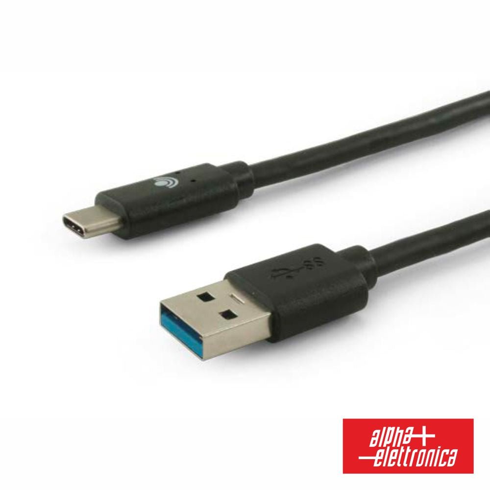 Cabo Usb - A 3.0 Macho / Usb - C 1M Preto Alpha - NOVEDUC Equipamento Laboratório e Formação Profissional02295 - 676/1N