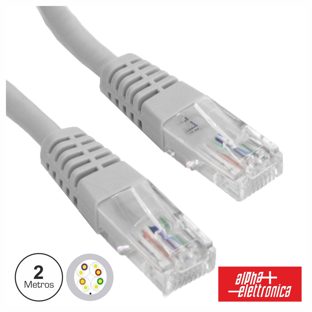 Cabo Utp Cat5E Cinza 2M - NOVEDUC Equipamento Laboratório e Formação Profissional