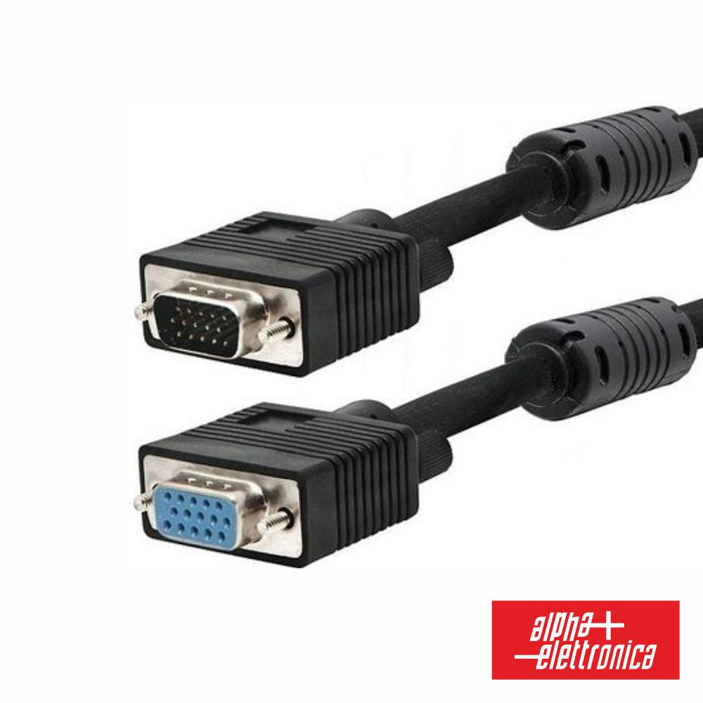 Cabo Vga Macho Hd 15P / Fêmea Hd 15P C/ Filtro 5M Alpha - NOVEDUC Equipamento Laboratório e Formação Profissional