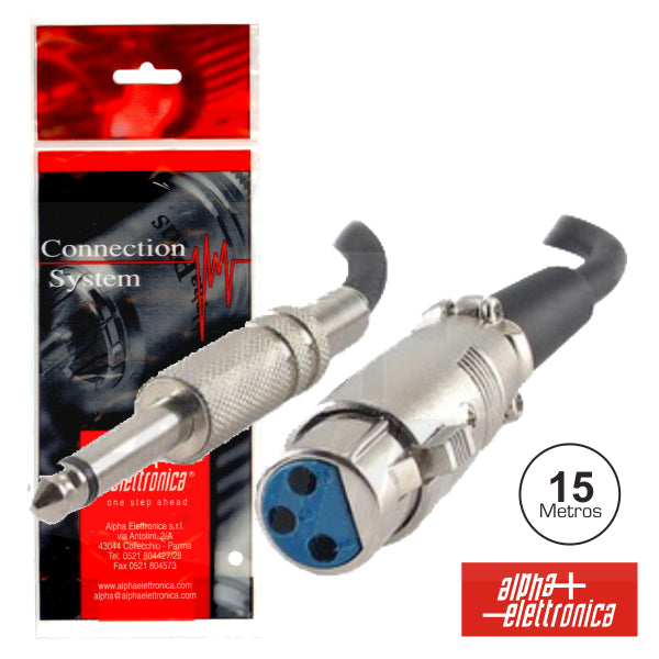 Cabo Xlr 3P Fêmea / Jack 6.35 Macho 15M Mn Polybag - NOVEDUC Equipamento Laboratório e Formação Profissional