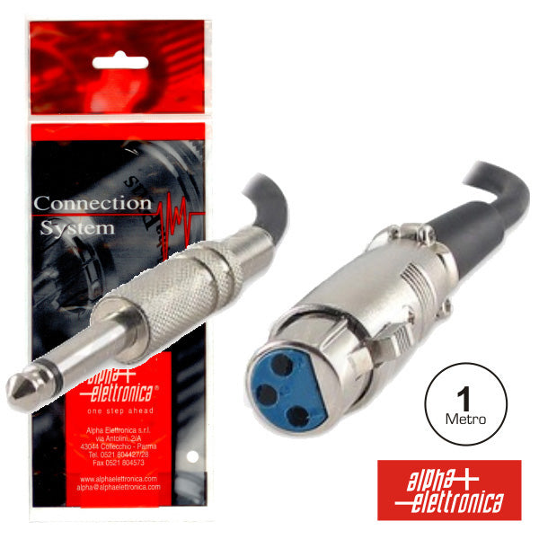 Cabo Xlr 3P Fêmea / Jack 6.35 Macho 1M Mn Polybag - NOVEDUC Equipamento Laboratório e Formação Profissional