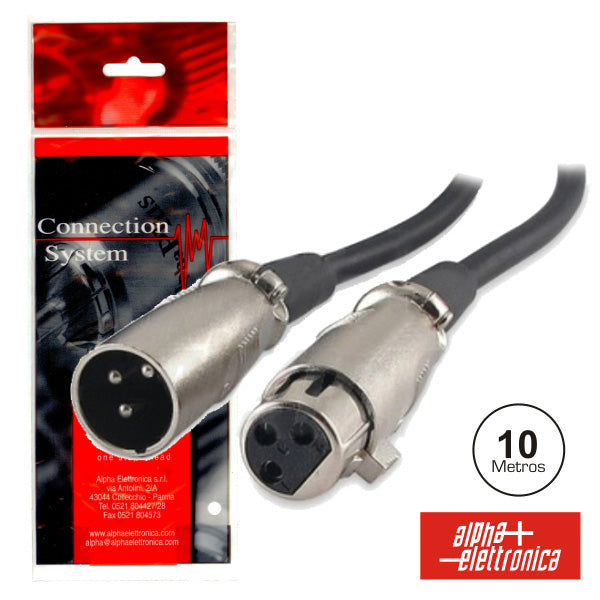 Cabo Xlr 3P Macho / Xlr 3P Fêmea 10M Polybag - NOVEDUC Equipamento Laboratório e Formação Profissional