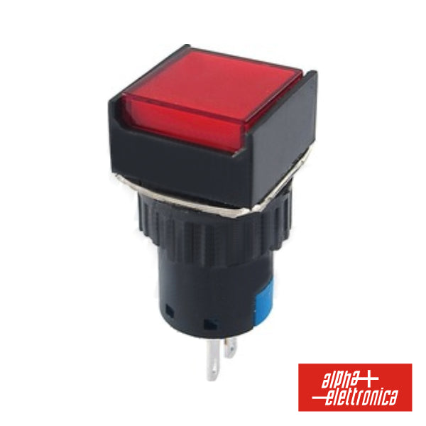 Comutador Pulsador Quadrado 230V 1 Na 1 Nf Vermelho Unipo - NOVEDUC Equipamento Laboratório e Formação Profissional