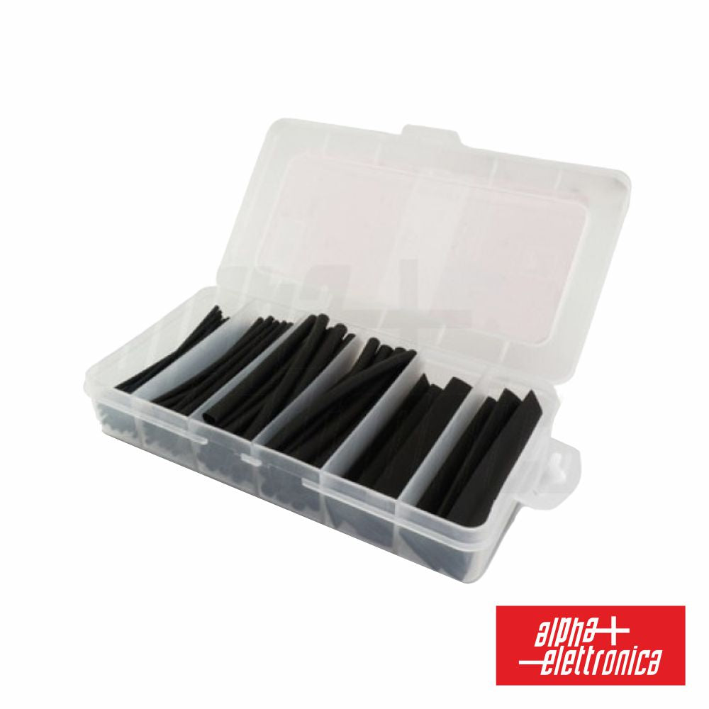 Conjunto De Tubos Manga Termoretráctil 100Pcs Preto Alpha - NOVEDUC Equipamento Laboratório e Formação Profissional