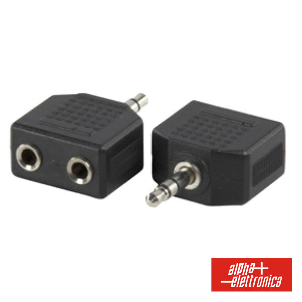 Ficha Adaptadora Jack 3.5Mm Macho St / 2 Jack 3.5Mm Fêmea St - NOVEDUC Equipamento Laboratório e Formação Profissional