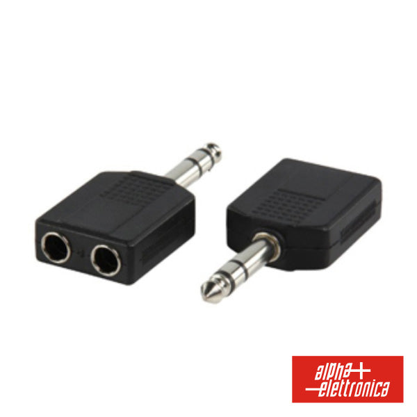 Ficha Adaptadora Jack 6.35Mm Macho / 2 Jack 6.35Mm Fêmea St - NOVEDUC Equipamento Laboratório e Formação Profissional