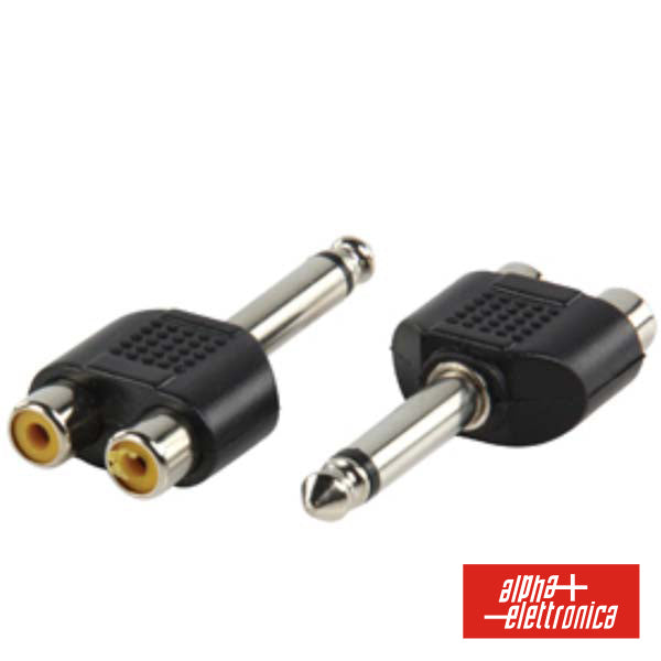 Ficha Adaptadora Jack 6.35Mm Macho Mn / 2 Rca Fêmea - NOVEDUC Equipamento Laboratório e Formação Profissional