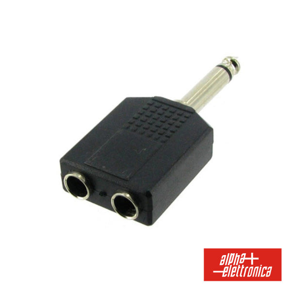 Ficha Adaptadora Jack 6.35Mm Macho Mono/2 Jack 6.35Mm F Mono - NOVEDUC Equipamento Laboratório e Formação Profissional