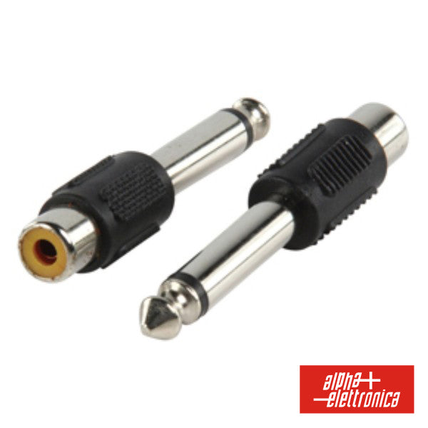 Ficha Adaptadora Jack 6.35Mm Macho Mono / Rca Fêmea - NOVEDUC Equipamento Laboratório e Formação Profissional