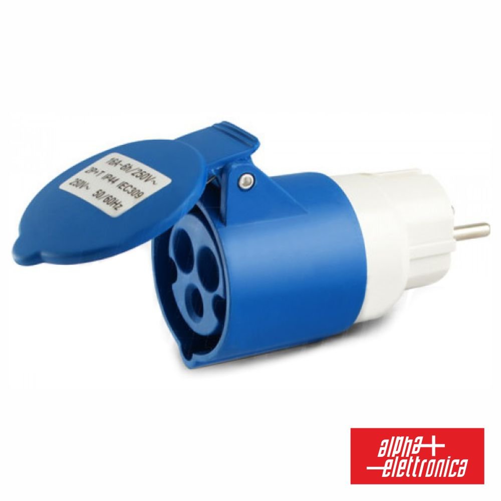 Ficha Adaptadora Schuko 16A / Cee 2P+T 16A - NOVEDUC Equipamento Laboratório e Formação Profissional02223 - 75A