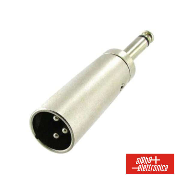 Ficha Adaptadora Xlr 3P Macho / Jack 6.35Mm Macho Mn - NOVEDUC Equipamento Laboratório e Formação Profissional