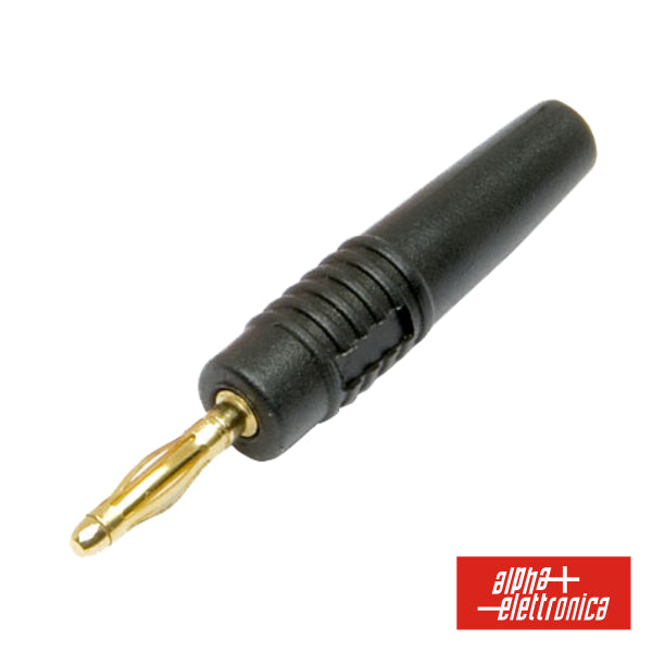 Ficha Banana 2Mm Macho Preto Dourada - NOVEDUC Equipamento Laboratório e Formação Profissional
