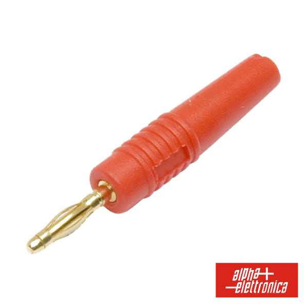 Ficha Banana 2Mm Macho Vermelha Dourada - NOVEDUC Equipamento Laboratório e Formação Profissional