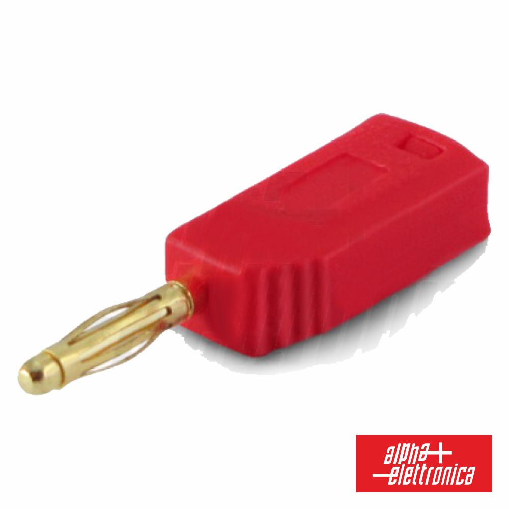 Ficha Banana 2Mm Macho Vermelho Dourada - NOVEDUC Equipamento Laboratório e Formação Profissional