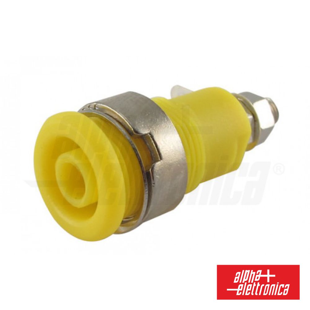 Ficha Banana Fêmea Painel Terminal 4Mm Amarelo Alpha - NOVEDUC Equipamento Laboratório e Formação Profissional