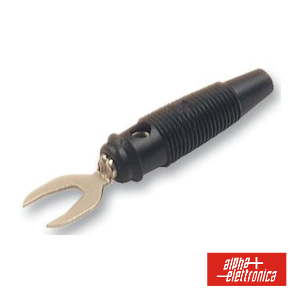 Ficha Banana Tipo Forqulha 4Mm Preta - NOVEDUC Equipamento Laboratório e Formação Profissional