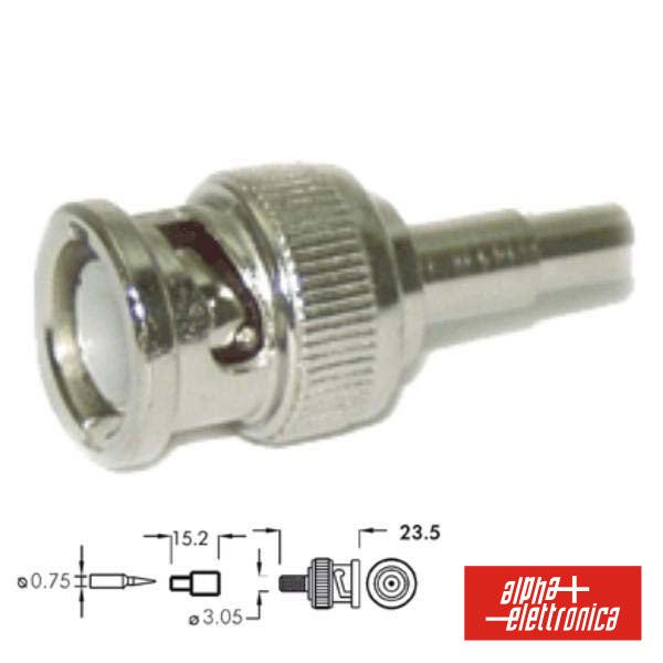 Ficha Bnc Macho P/Cravar P/ Cabo Rg174 - NOVEDUC Equipamento Laboratório e Formação Profissional