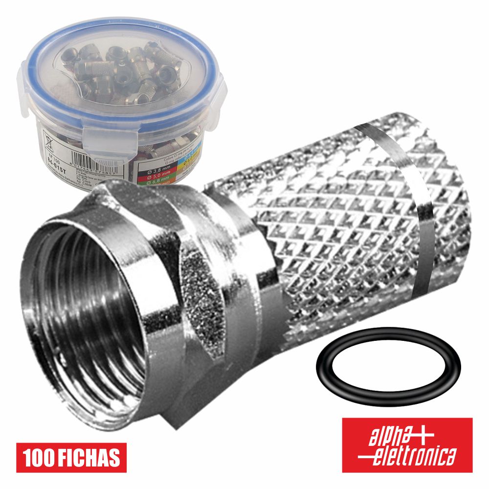 Ficha F Fêmea Niquelada Hq P/ Cabo 6.8Mm Rg59 C/ 1 O-Ring - NOVEDUC Equipamento Laboratório e Formação Profissional