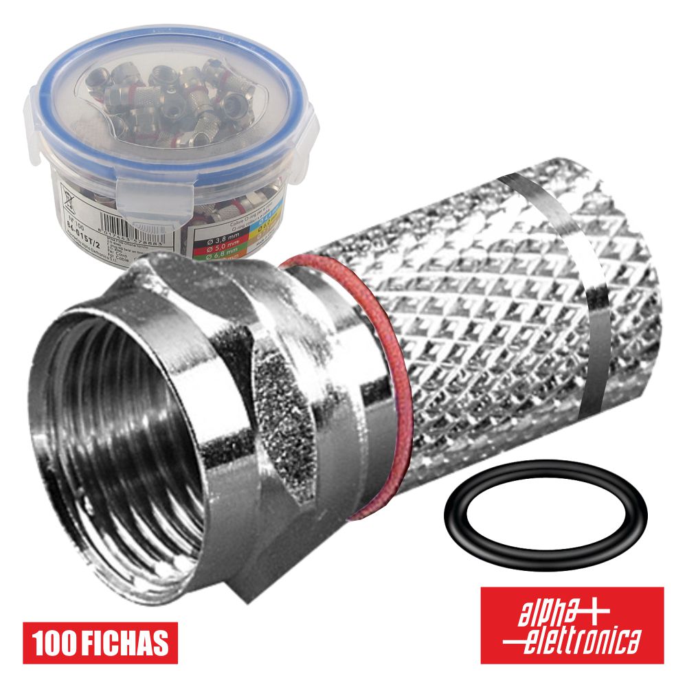 Ficha F Fêmea Niquelada Hq P/ Cabo 6.8Mm Rg59 C/ 2 O-Ring - NOVEDUC Equipamento Laboratório e Formação Profissional