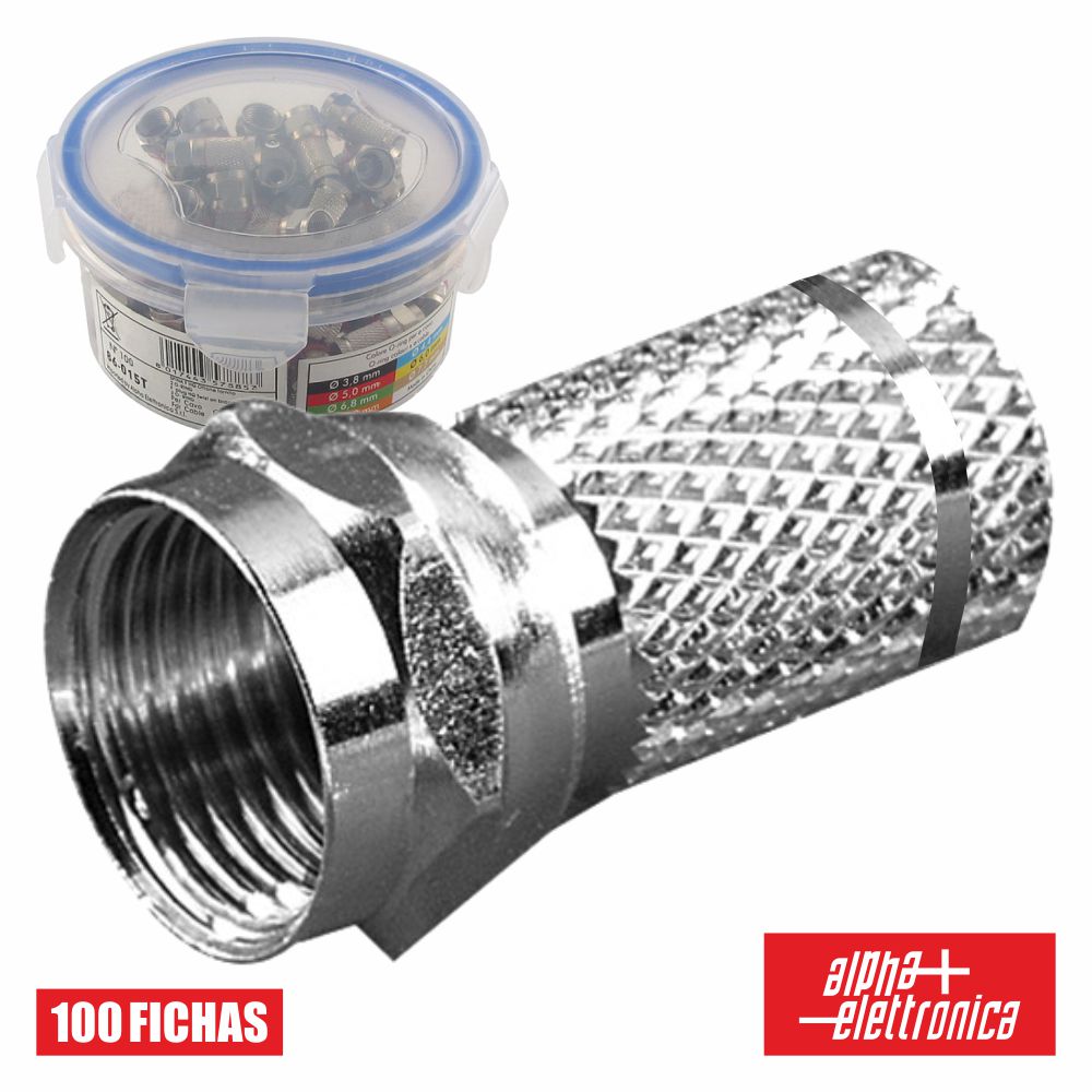 Ficha F Hq Fêmea Niquelada P/ Cabo 6.5Mm Rg59 Com 1 O-Ring