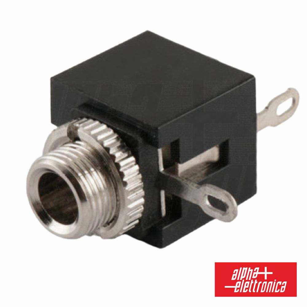 Ficha Jack 3.5Mm Fêmea P/Chassis Preto Mono - NOVEDUC Equipamento Laboratório e Formação Profissional
