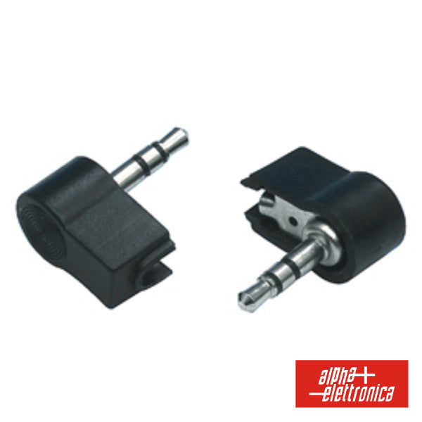Ficha Jack 3.5Mm Macho Stéreo 90º Pvc Niquelada - NOVEDUC Equipamento Laboratório e Formação Profissional