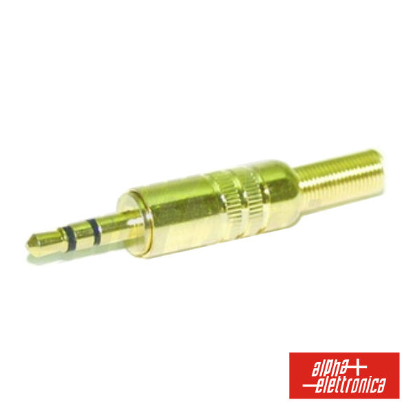 Ficha Jack 3.5Mm Macho Stéreo C/ Proteção Dourado - NOVEDUC Equipamento Laboratório e Formação Profissional