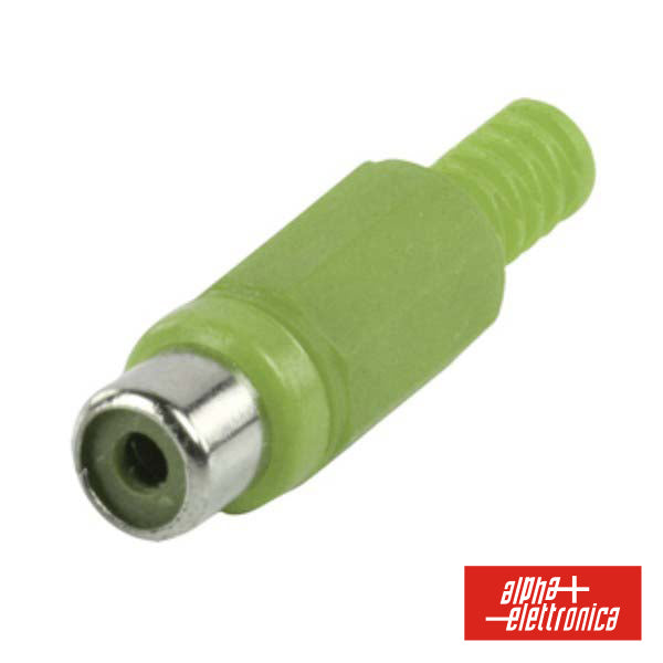 Ficha Rca Fêmea Verde C/ Proteção De Cabo - NOVEDUC Equipamento Laboratório e Formação Profissional