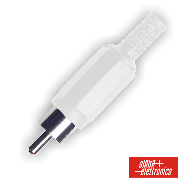 Ficha Rca Macho Branca Pvc C/ Proteção De Cabo - NOVEDUC Equipamento Laboratório e Formação Profissional