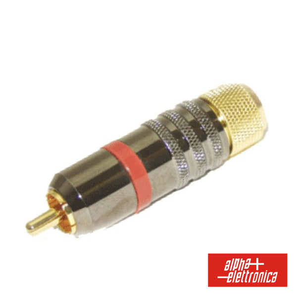 Ficha Rca Macho Polarizado/Autostring Dourado-Vermelho - NOVEDUC Equipamento Laboratório e Formação Profissional