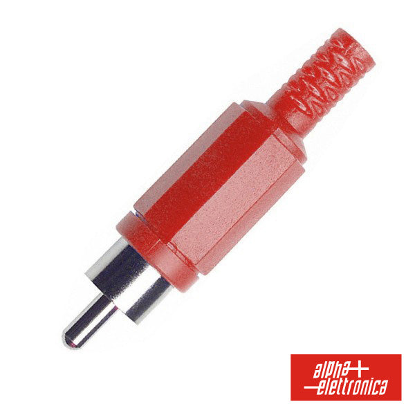 Ficha Rca Macho Vermelha Pvc C/ Proteção De Cabo - NOVEDUC Equipamento Laboratório e Formação Profissional