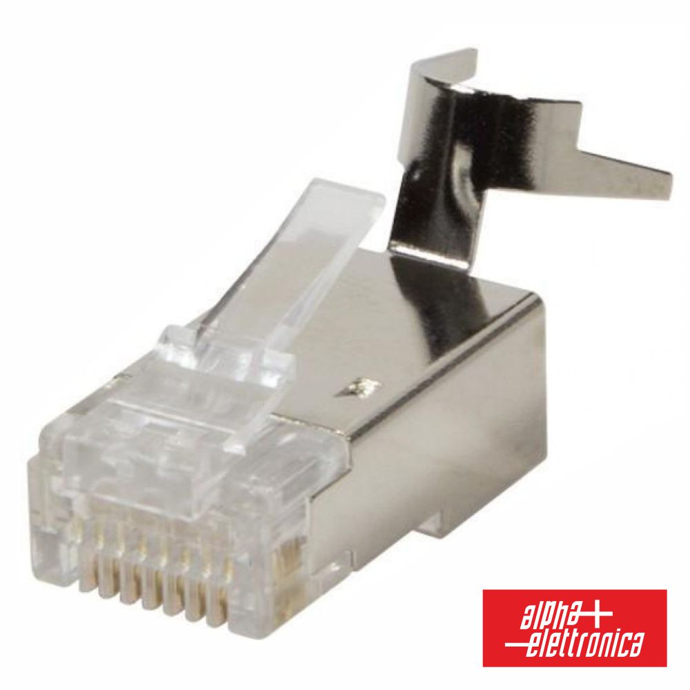 Ficha Rj45 De Cravar Blindada 8P8C Cat6A Ftp Passante - NOVEDUC Equipamento Laboratório e Formação Profissional