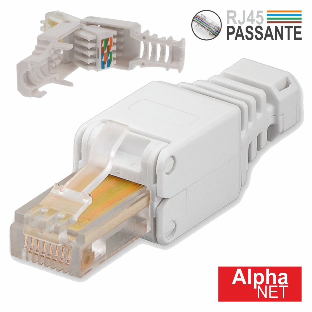 Ficha Rj45 Modelar 8P8C Cat5E Keystone Passante - NOVEDUC Equipamento Laboratório e Formação Profissional