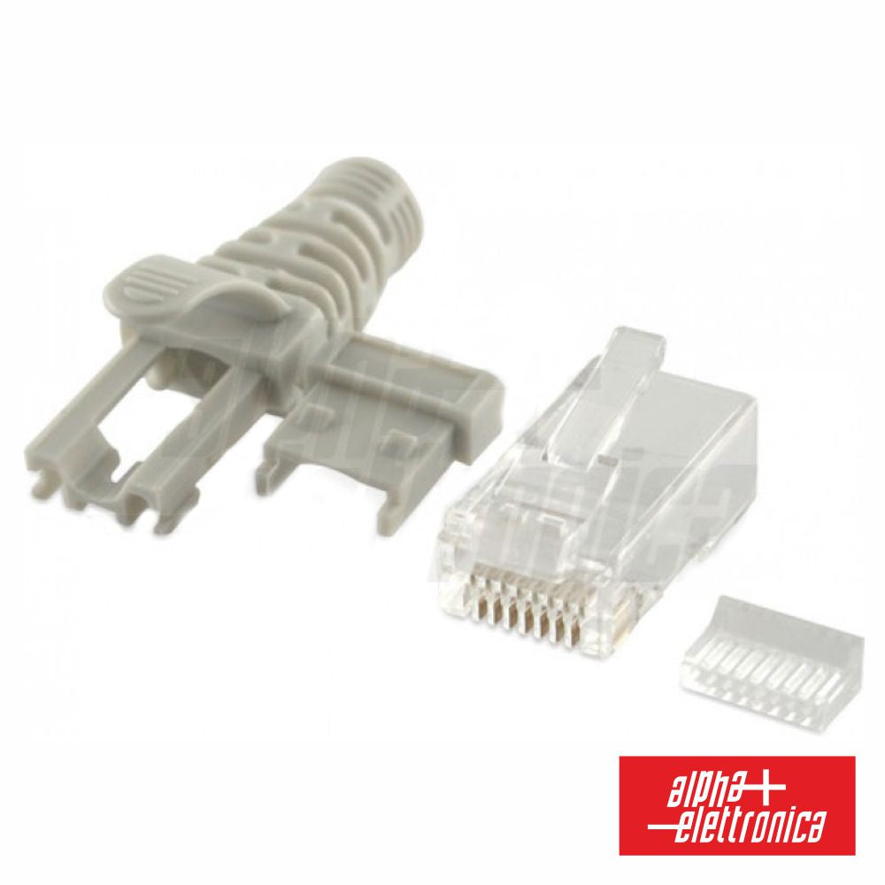 Ficha Rj45 Modelar 8P8C Cat6A C/ Capa - NOVEDUC Equipamento Laboratório e Formação Profissional