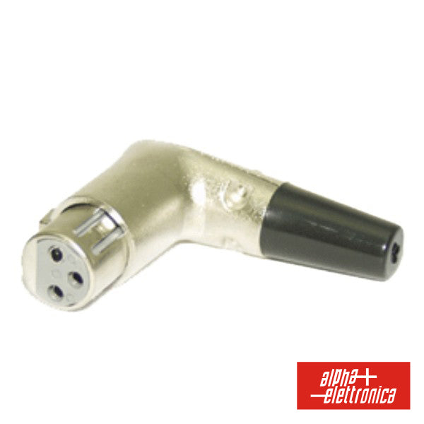 Ficha Xlr 3P Fêmea 90º C/ Proteção Borracha E Bloqueio - NOVEDUC Equipamento Laboratório e Formação Profissional