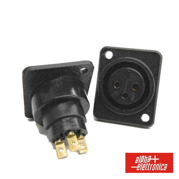 Ficha Xlr 3P Fêmea De Painel Niquelado - NOVEDUC Equipamento Laboratório e Formação Profissional