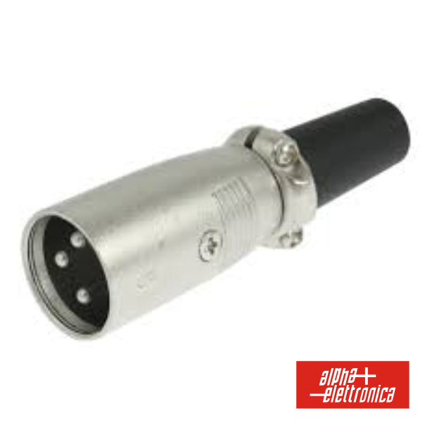 Ficha Xlr 3P Macho Niquelada P/ Microfone C/ Proteção Cabo - NOVEDUC Equipamento Laboratório e Formação Profissional