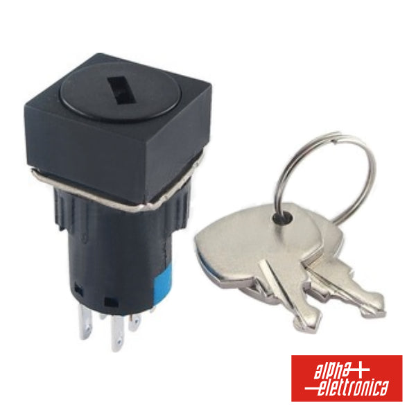 Interruptor C/ Chave De 2 Circuitos 230V 2No-2Nc Quadrado - NOVEDUC Equipamento Laboratório e Formação Profissional