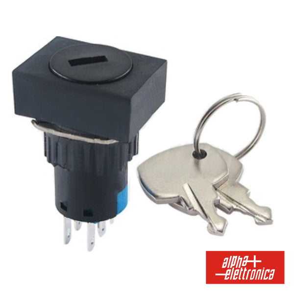 Interruptor C/ Chave De 2 Circuitos 230V 2No-2Nc Rectangular - NOVEDUC Equipamento Laboratório e Formação Profissional