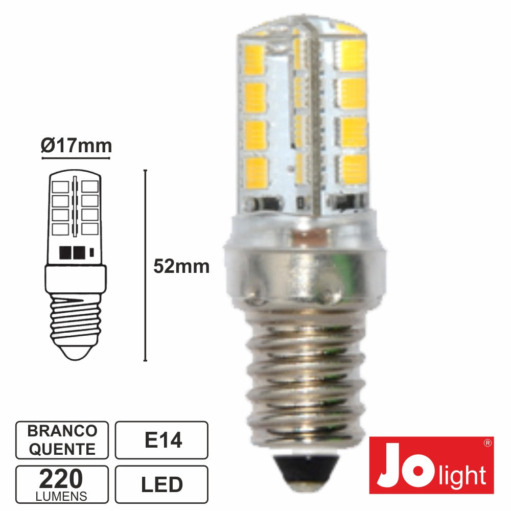 Lâmpada E14 3W=25W 24V (20-30V) 32 Leds Branco Quente 220 Lm - NOVEDUC Equipamento Laboratório e Formação Profissional