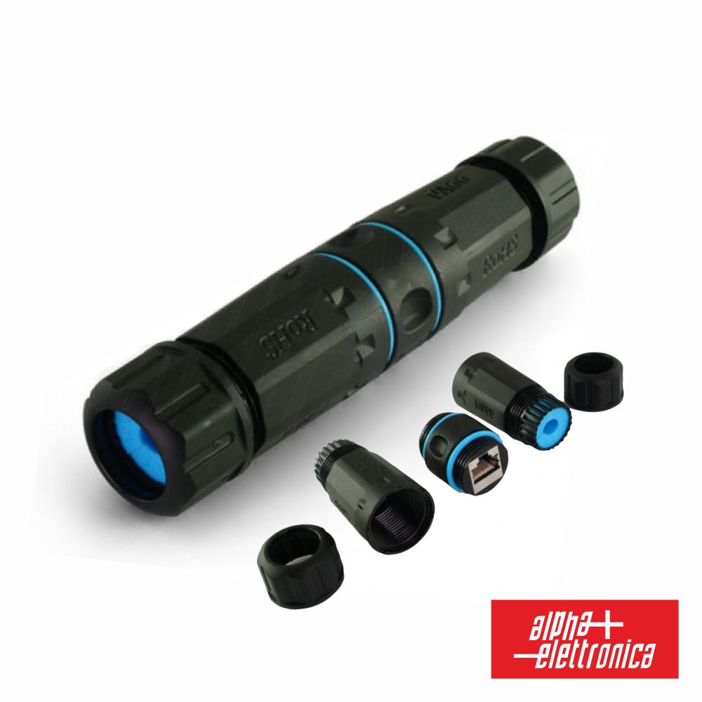Ligador Rj45 Cat5E Fêmea Ip67 Alpha - NOVEDUC Equipamento Laboratório e Formação Profissional