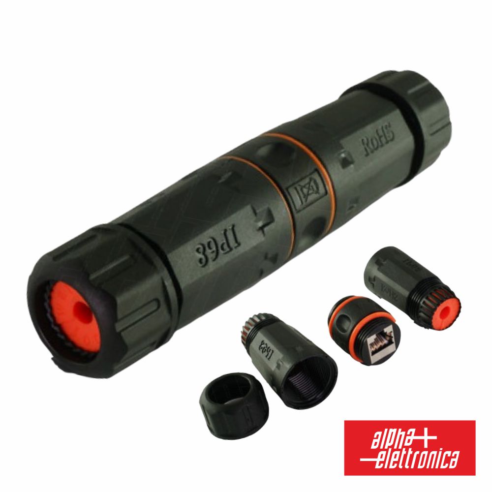 Ligador Rj45 Cat6A Fêmea Ip67 Alpha - NOVEDUC Equipamento Laboratório e Formação Profissional