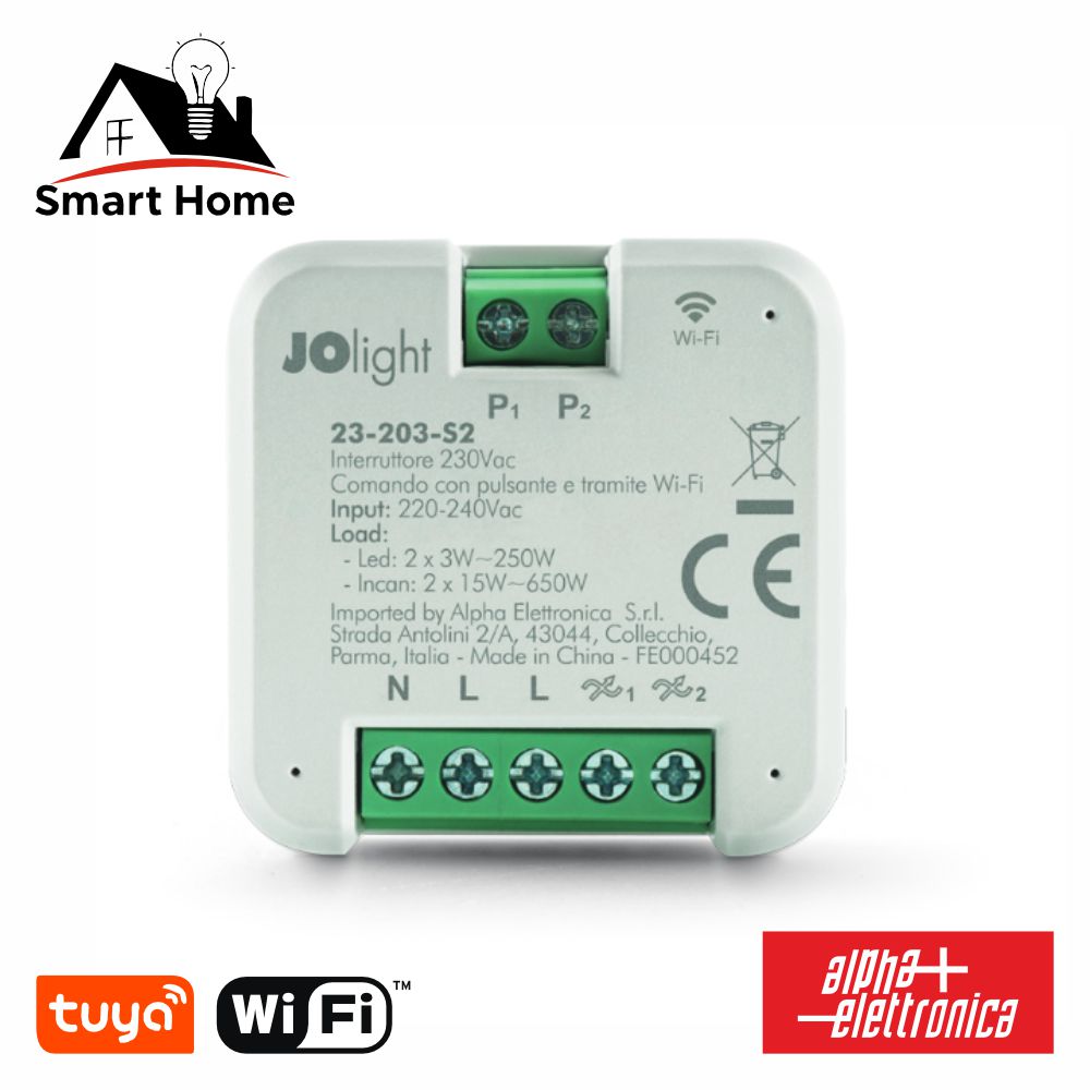 Módulo Automação Interruptor Wifi 2 Canais Tuya Alpha - NOVEDUC Equipamento Laboratório e Formação Profissional