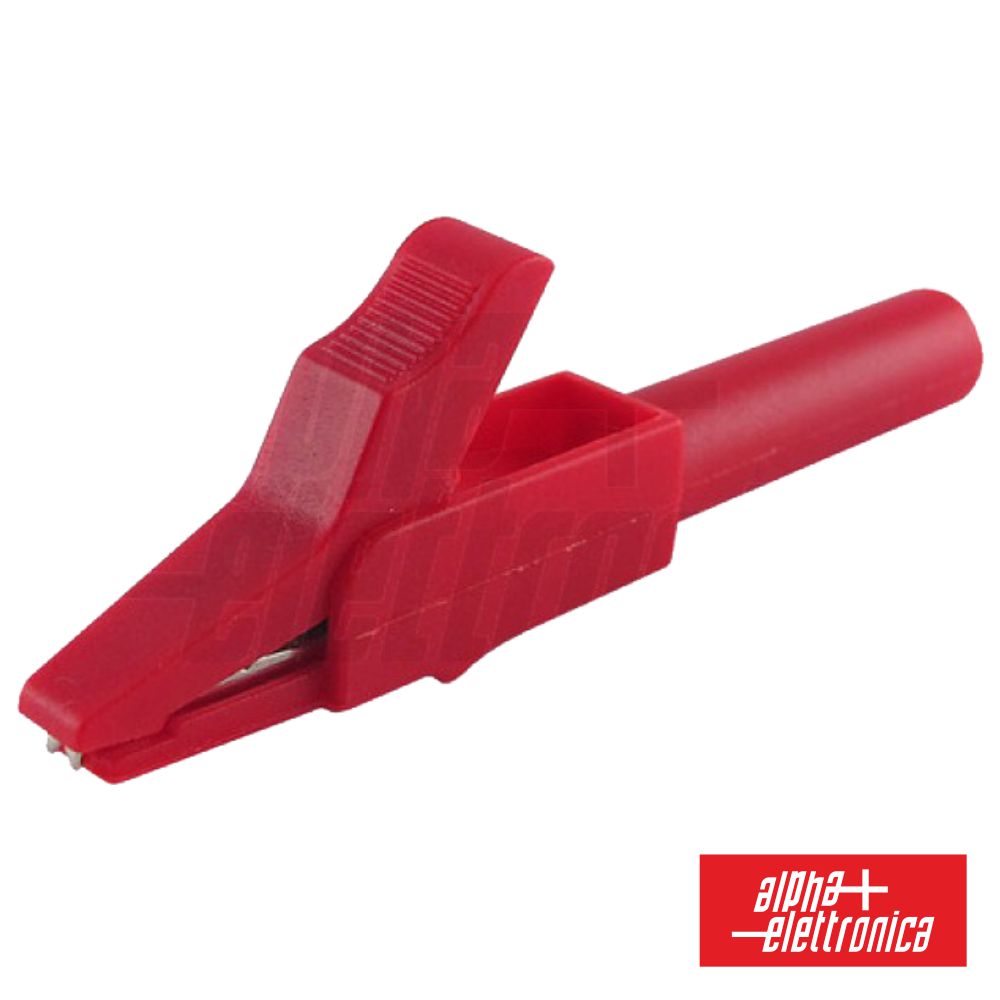 Pinça Crocodilo 4Mm Isolada Vermelha - NOVEDUC Equipamento Laboratório e Formação Profissional